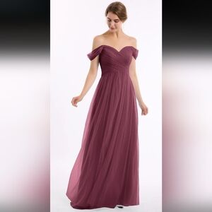 Azazie Mulberry Tulle Long Evening Gown Size 0